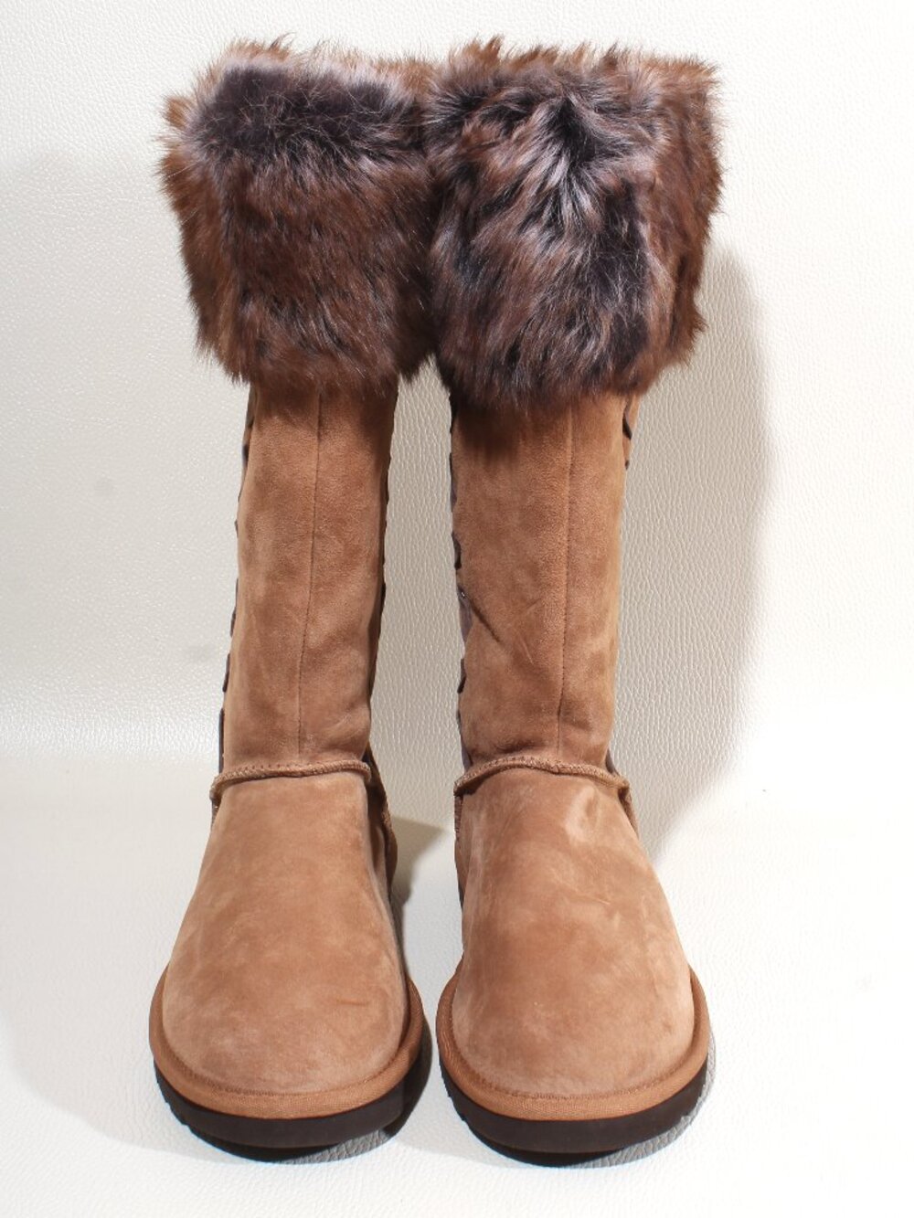 UGG Rosana 1008044 Womens Size 9 Chestnut Tall Fur Cuff Sheepskin Boots - Picture 4 of 9